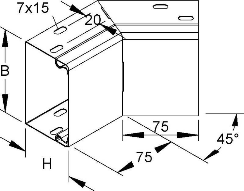 Niedax Inneneck, 45 Grad LEIB 60.060-1