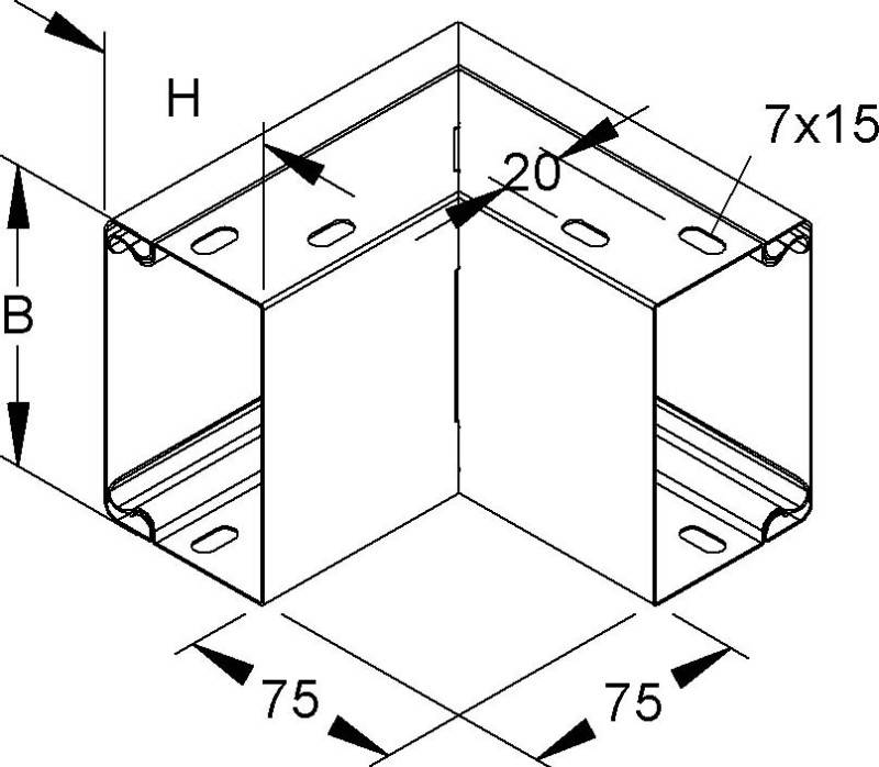 Niedax Außeneck, 90 Grad LEAC 60.150-1