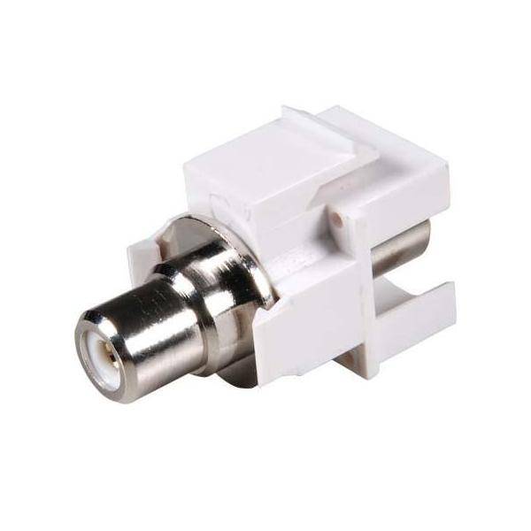 EFB-Elektronik EB494, Keystone Einbauadapter Cinch weiß, weißer Ring