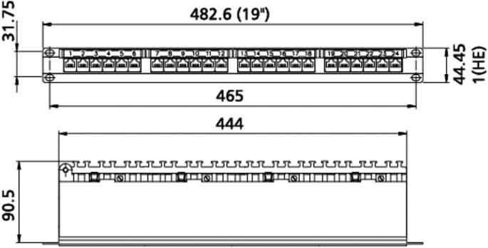 Metz Connect 130855C-E 24 Port Netzwerk-Patchpanel 483 mm (19  