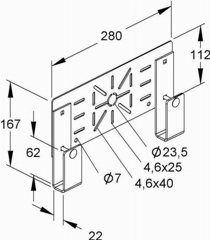 5 Stk. Niedax Platte Vertikal KRMPV 280 F-0
