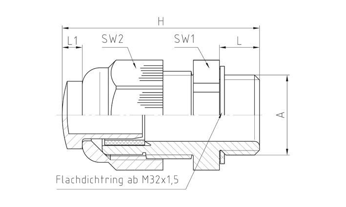 100 Stk. Jacob Kabelverschraubung 50.612 PA/V-2
