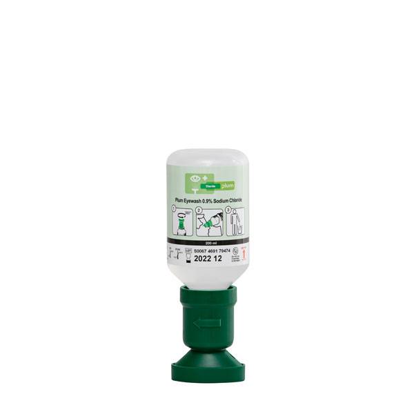 Augenspüllösung, NaCL (0,9 Prozent), 200 ml, Einzelflasche m. ergonom. Augenschale, Spülzeit: 2 Min. DIN EN 15154-4