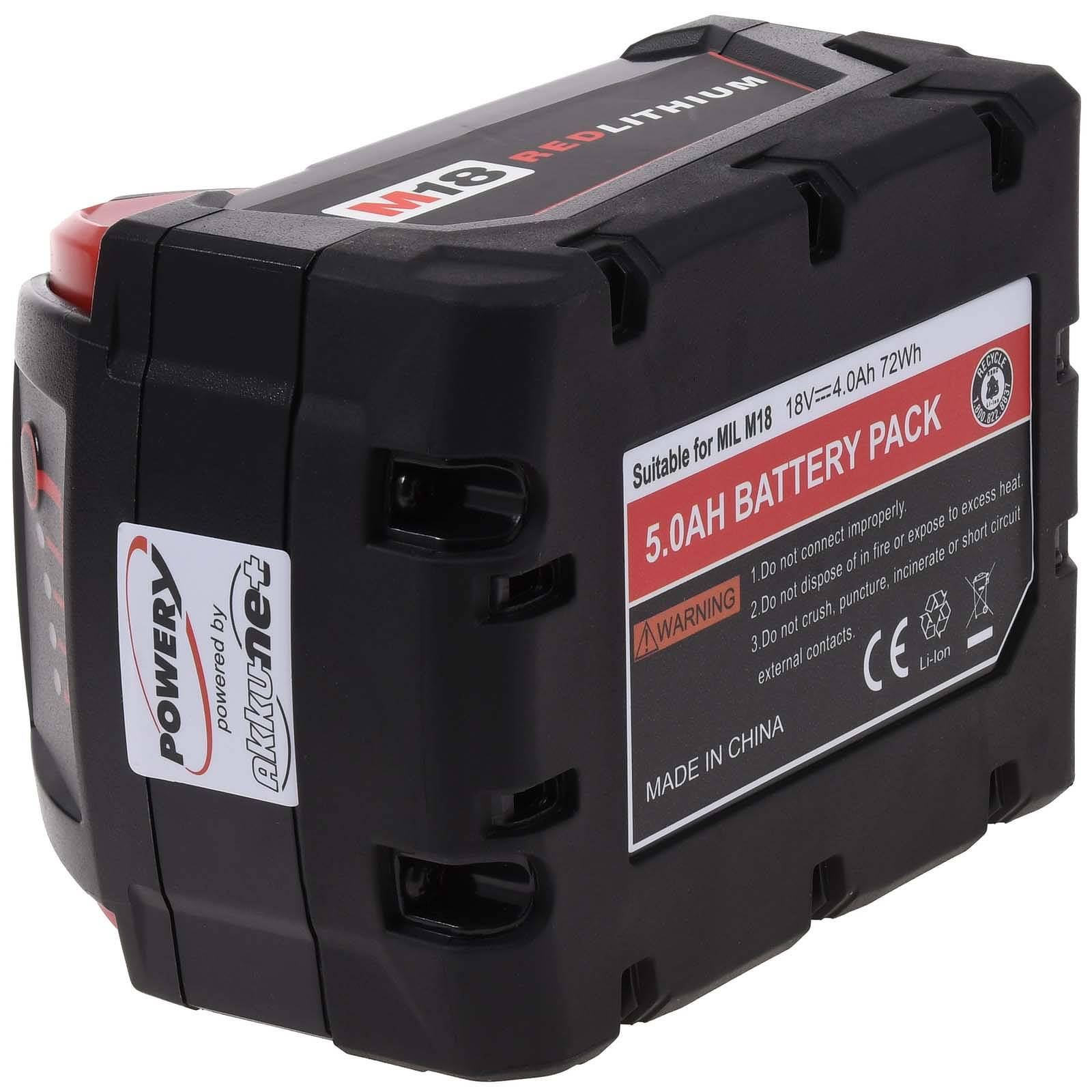 Akku für Milwaukee Typ M18 B4 4000mAh, 18V, Li-Ion-1
