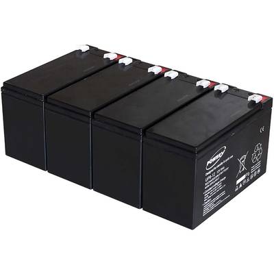 Powery Blei-Gel-Akku für USV APC Smart-UPS RT 1000 RM 9Ah 12V (ersetzt auch 7,2Ah / 7Ah), 12V, Lead-Acid