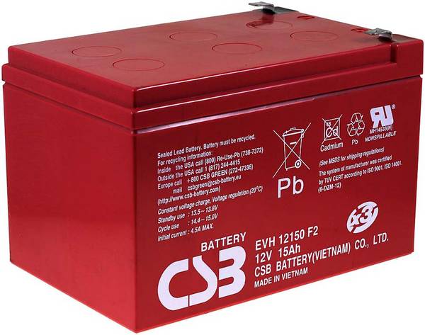CSB Bleiakku EVH12150 12V 15Ah zyklenfest, 12V, Lead-Acid