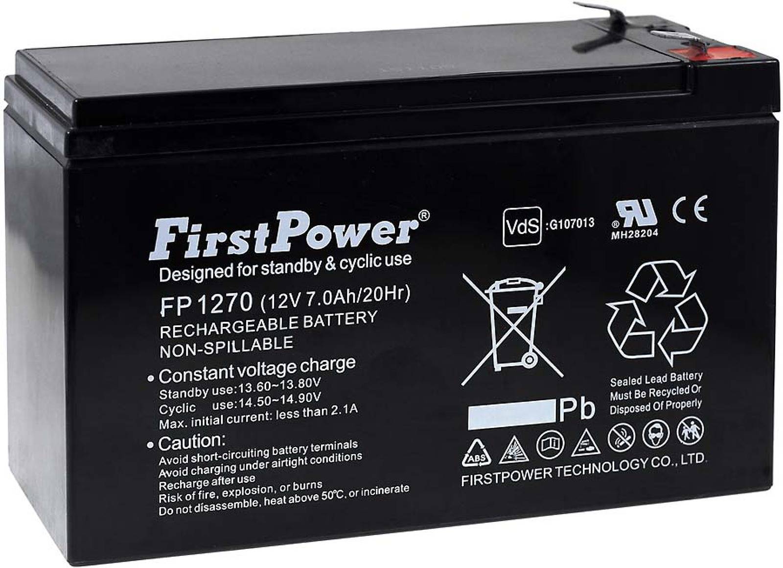FirstPower Blei-Gel-Akku für USV APC Power Saving Back-UPS Pro 550 7Ah 12V, 12V, Lead-Acid-0