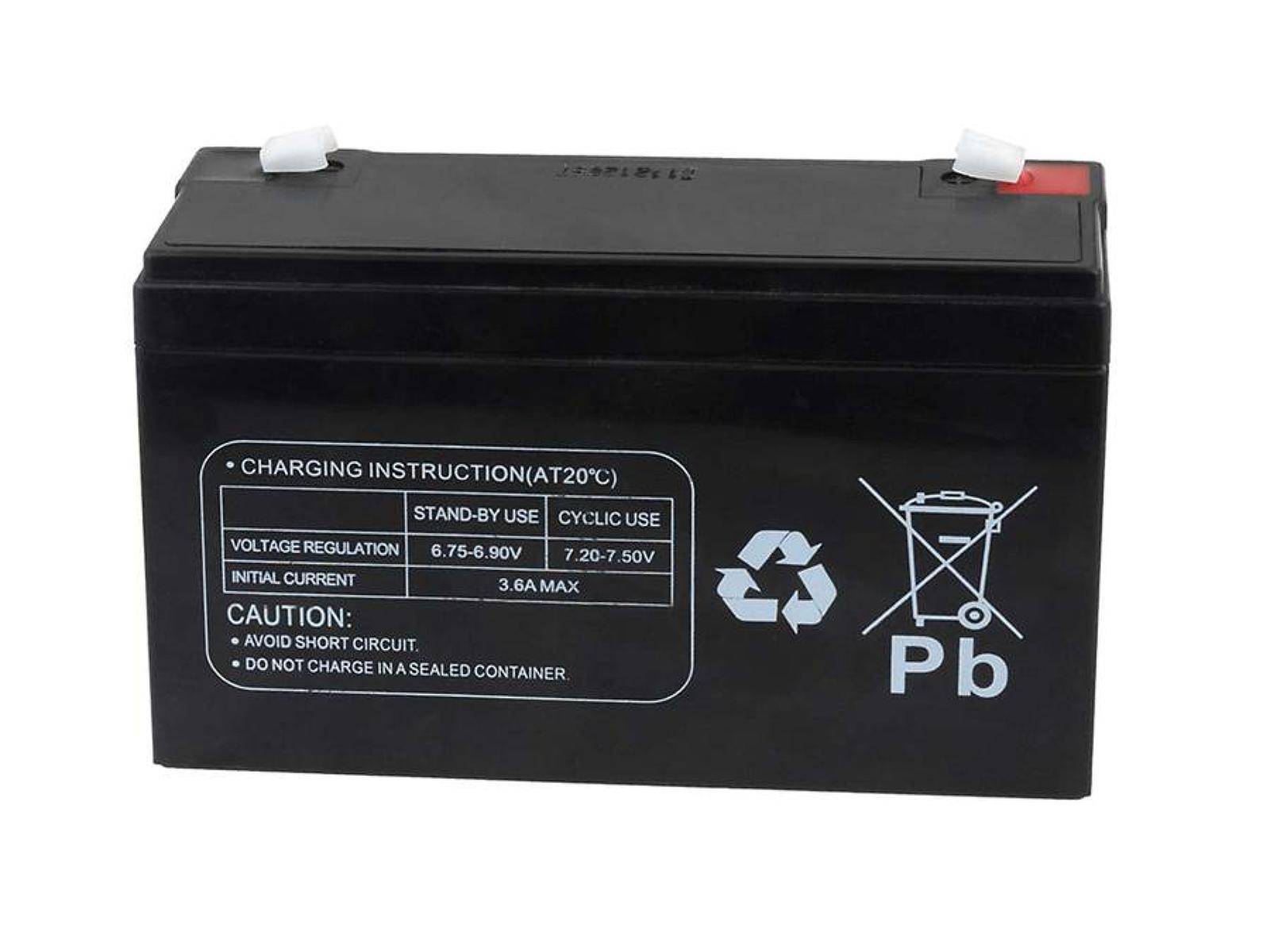 Powery Ersatzakku für USV Notstrom Notbeleuchtung 6V 12Ah (ersetzt auch 10Ah), 6V, Lead-Acid-1