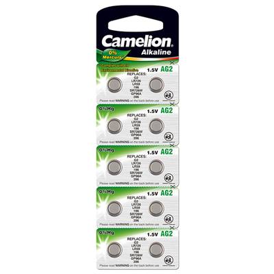Camelion Knopfzelle, Uhrenbatterie LR59 / AG2 / G2 / LR726 0% HG 10er Blister, 1,5V, Alkaline