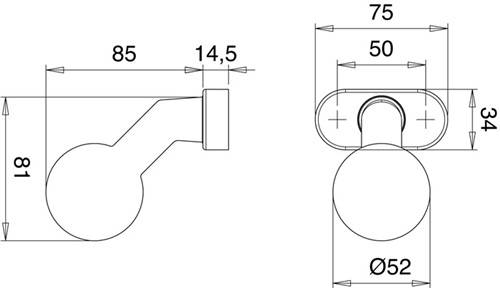 Profiltür-Knopf 2033/4020 Material Alu.F1 EDI-2