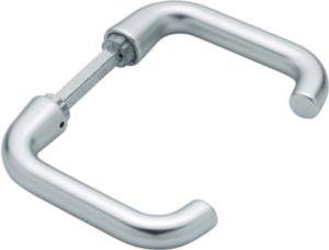 Türdrückerpaar Paris 138L Alu.F1 o.Rosetten 4-KT.8mm HOPPE-0