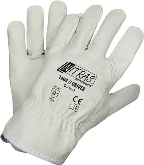 Handschuhe Driver Gr.11 grau Rindvollleder EN 388 Kat.II Nitras