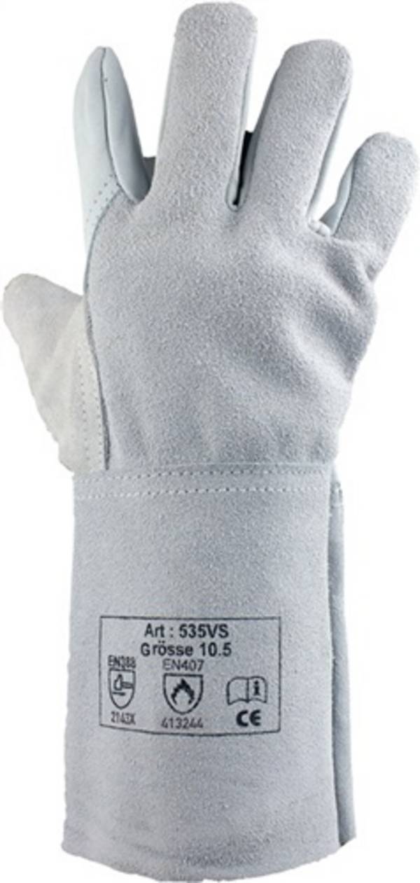 Schweißerhandschuhe Gr.10,5 naturfarben Rindnarben-/Spaltleder 12 PA