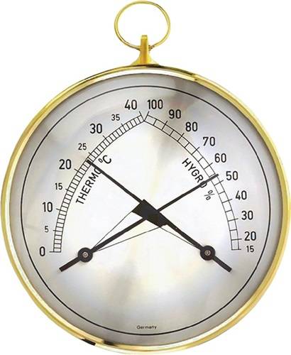 Thermo-Hygrometer Messber.0 b.40GradC/Luft 15-99% T.35mm Messingring-0