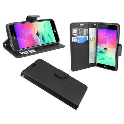 LG K10 2017 Handyhülle Tasche Flip Case Smartphone Schutzhülle Schwarz