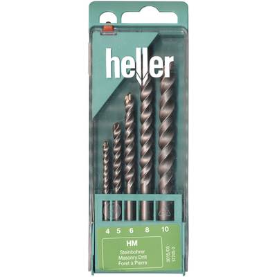 Heller  17745 0  Stein-Spiralbohrer-Set 5teilig 4 mm, 5 mm, 6 mm, 8 mm, 10 mm  Zylinderschaft 1 Set