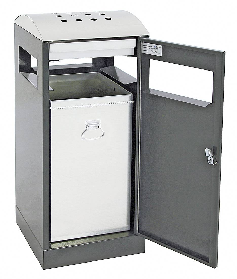 Kombi-Ascher, Edelstahl Kopfelement, Ascherlade 5 l, verz. Inneneimer Vol. 40 l,-1