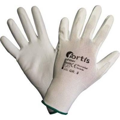 Handschuhe Fitter PU/Nylon, Gr. 7, weiß, FORTIS, 12 Paar