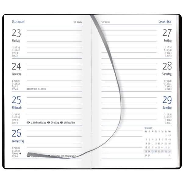 Taschenkalender 8,7x15,3cm 1 Woche / 2 Seiten blau 2027-1