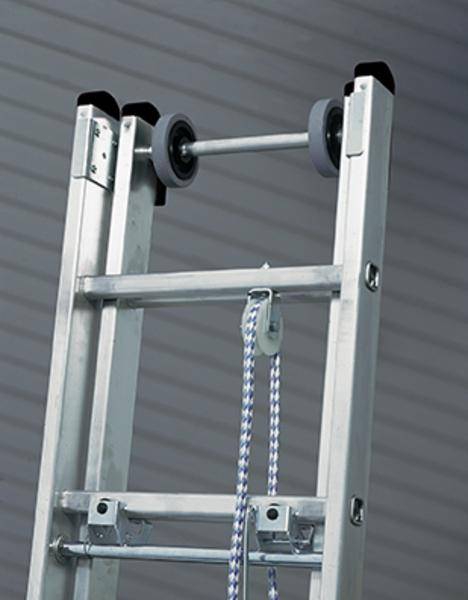 MUNK Günzburger Steigtechnik 35510 Kunststoff Schiebeleiter Arbeitshöhe (max.): 6.1 m Rot, Silber 17.4 kg-1