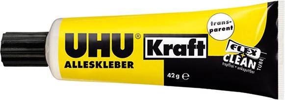 UHU ALLESKLEBER Kraft FLEX + CLEAN Tube 42g, 10 Stück-0