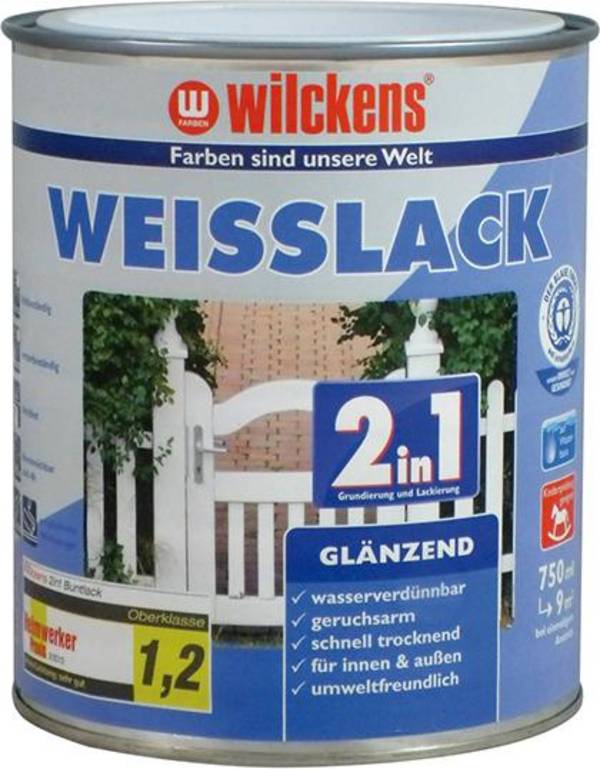 Weißlack 2in1 750 ml, glänzend - Artikel: 4000590038007