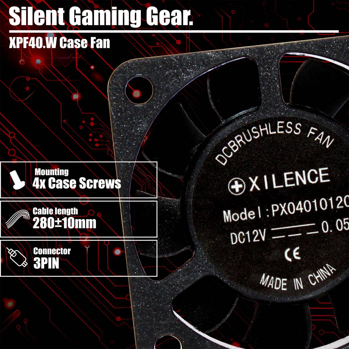 Xilence XPF40.W 40mm Gehäuselüfter, 3PIN, White Box-2