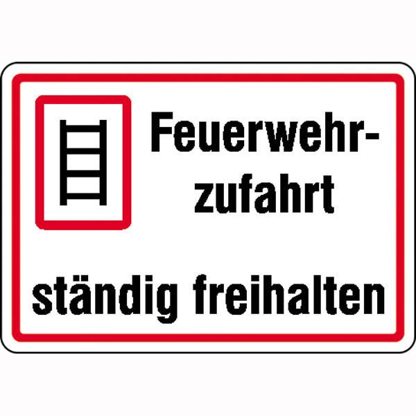 Hinweisschild Feuerwehrzufahrten Feuerwehrzufahrt ständig freihalten,Alu,50x35cm-0