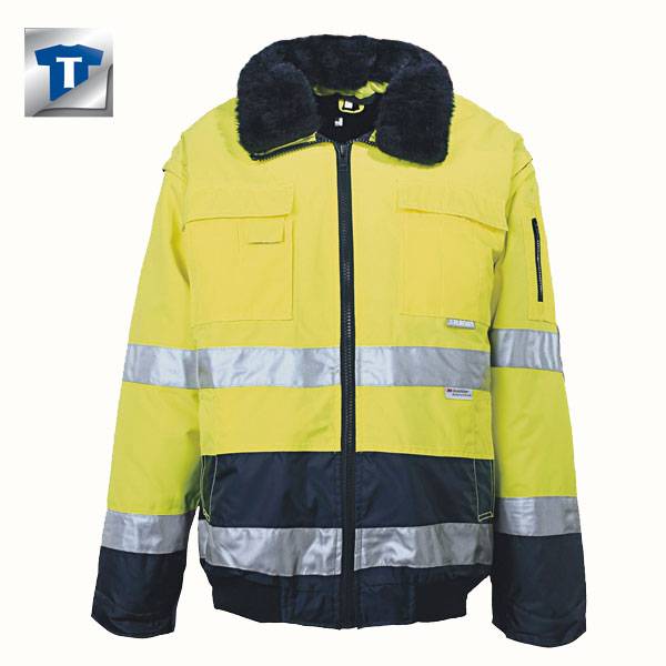 Planam Comfortjacke 2-farbig Warnschutz, Outdoor gelb/marine Gr. XXXL