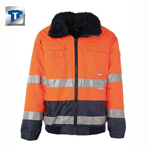 Planam Comfortjacke 2-farbig Warnschutz, Outdoor orange/marine Gr. XXXL