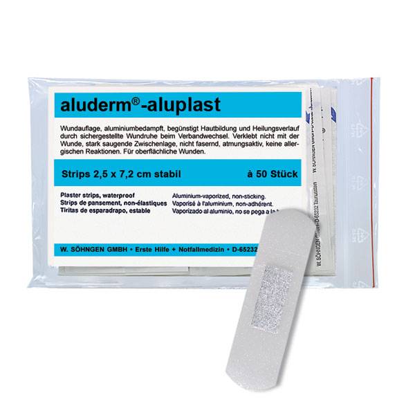 Erste Hilfe,SÖHNGEN aluderm©-aluplast Pflasterstripes, stabil,50 Stck, 2,5x7,2cm