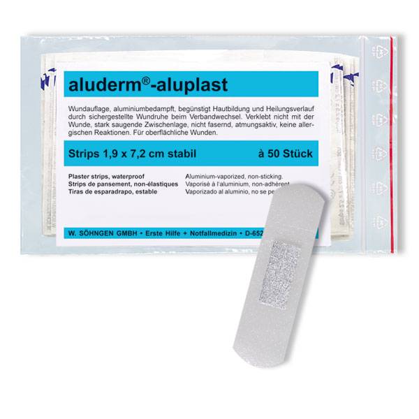 Erste Hilfe,SÖHNGEN aluderm©-aluplast Pflasterstripes, stabil,50 Stck, 1,9x7,2cm-0