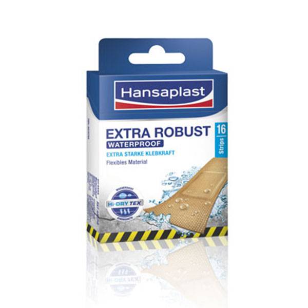 Pflaster, Hansaplast EXTRA ROBUST, wasserfestes Textilpflaster, 16 Strips-0