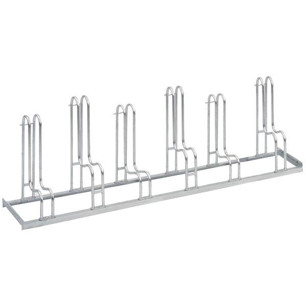 WSM Fahrradständer Bügelparker Reifenbreite bis 5,5 cm, Radabstand 35 cm, 3 Einstellplätze, verz. Stahl