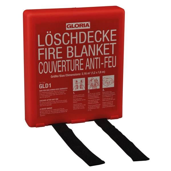 Löschdecke DIN EN 1869:2001 L1800xB1200mm silikonbesch.Glasfasergew.m.Hardbox-0