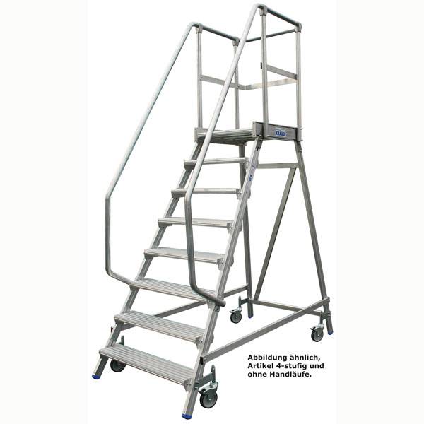 Krause 820143 Aluminium Podestleiter fahrbar Arbeitshöhe (max.): 2.95 m Silber DIN EN 131, BGI 637, BGI 694, BGV-D 36 33-0
