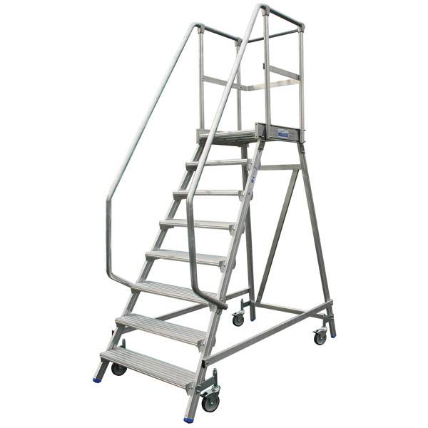 Krause  820136 Aluminium Podestleiter fahrbar Arbeitshöhe (max.): 2.7 m Silber DIN EN 131, BGI 637, BGI 694, BGV-D 36 30 kg