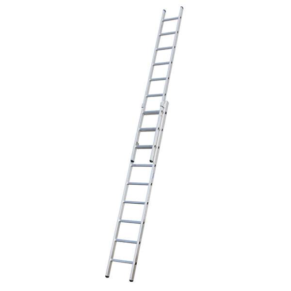 Schiebe-Leiter (Alu), zweiteilig, Arbeitshöhe 8,75 m,Länge einteilig 4,4 m, zweit. 7,75 m, 19,2 kg