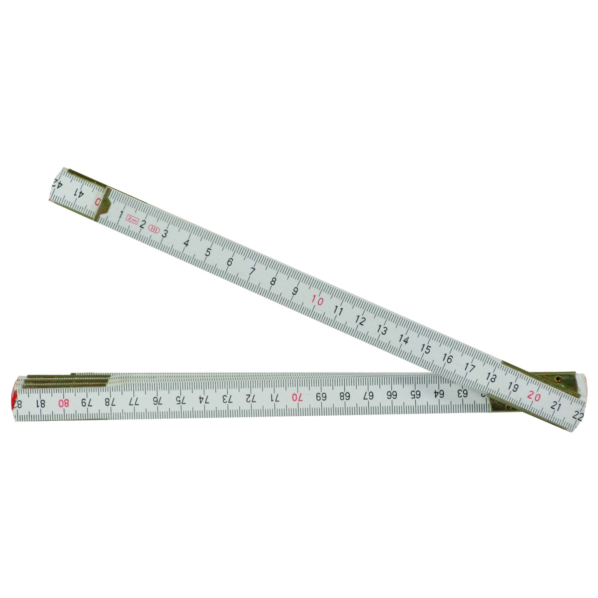 Meterstab 2,0 m Standard-Import, weiss-0