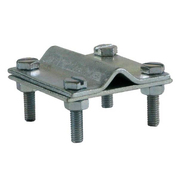 Kreuzverbinder Stahl, verz., flach / rund, 30 / 10 mm, 2-teilig