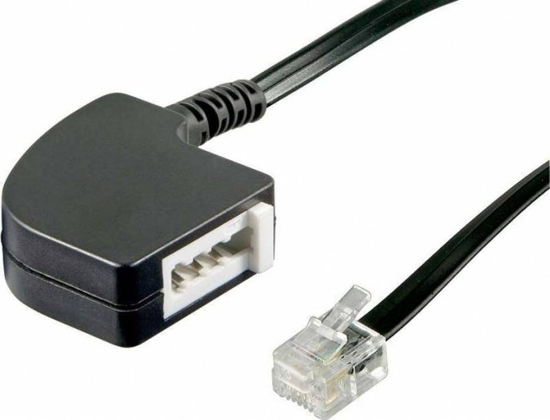 Goobay TAE Telefon-Adapter-Stecker TAE-F-Buchse > RJ11/RJ14-Stecker (6P4C)-0