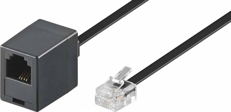 Goobay Modularverlängerungskabel Kupferkaschierter Aluminiumleiter (CCA), RJ11/RJ14-Stecker (6P4C) > RJ11-Buchse (6P4C)-0