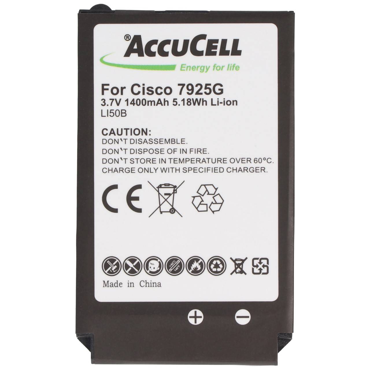 Nachbau Akku passend für den Cisco 7925G Akku 7725, 74-5469-01, U8ZBAE12-1