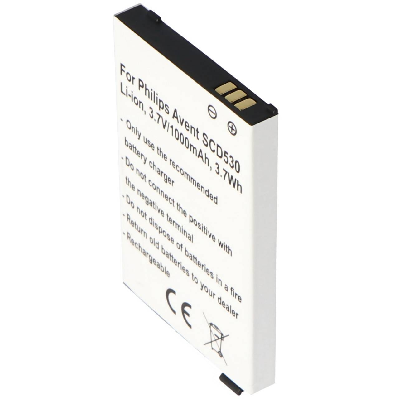 Akku passend für Philips Avent SCD530, Li-Ion, 3,7V, 1000mAh, 3,7Wh-1