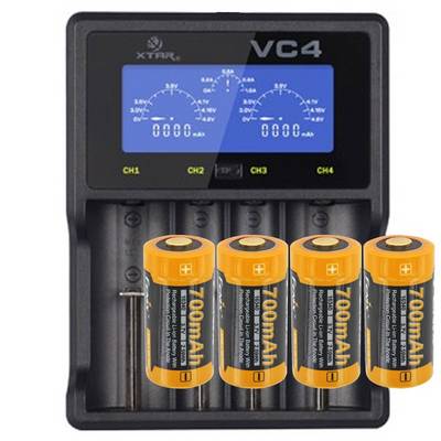 Schnell-Ladegerät und 4 Stück 3.7V 850mAh Li-Ion wiederaufladbare Batterien für Netgear Arlo drahtlose HD...