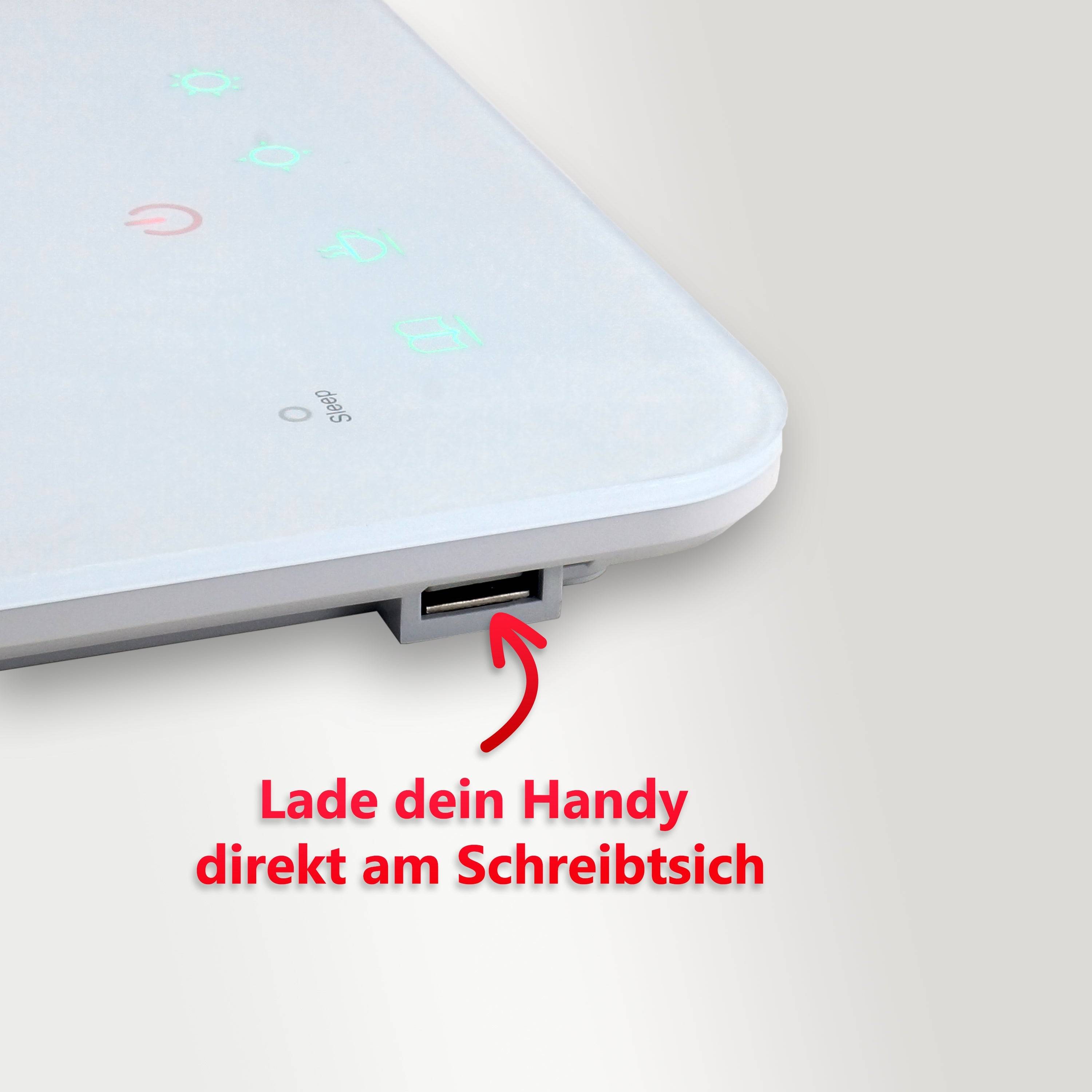 FeinTech LTL00100 LED Schreibtisch-Lampe dimmbar Smarttouch USB weiß-4
