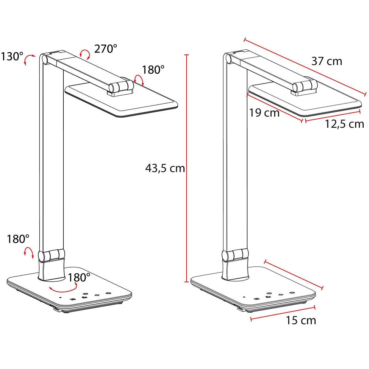 FeinTech LTL00100 LED Schreibtisch-Lampe dimmbar Smarttouch USB weiß-5