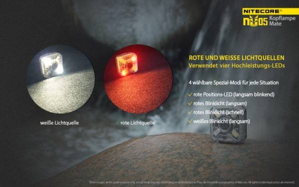 Nitecore NU05 LED Warnlicht 4 Hochleistungs-LED´s-4