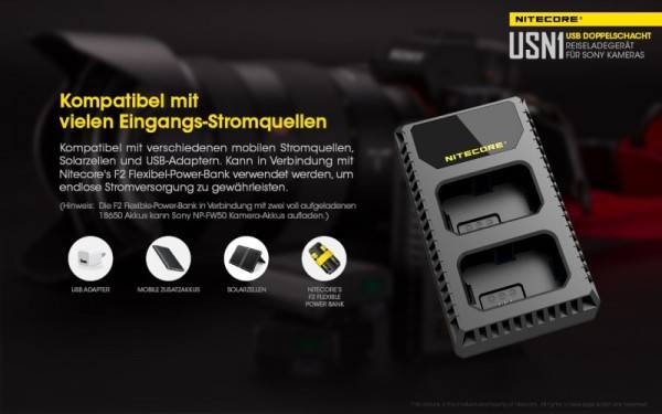 Nitecore USN1 USB-Ladegerät für Sony Cameras-3