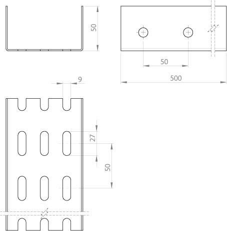 20 Stk. Unex U-Profil 66938 grau Stahl 86 mm-1